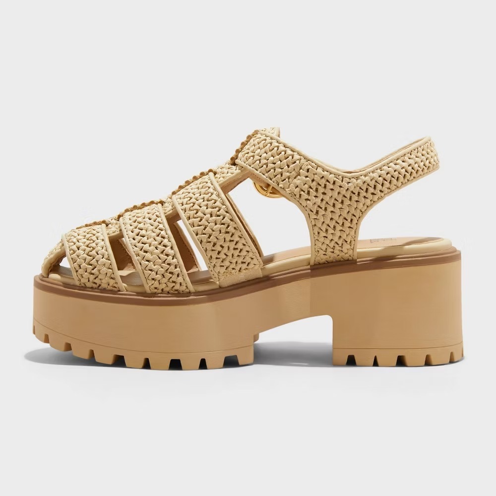 Women's Platform Heels Wild Fable Elide Raffia Tan Size 11 New With Tags